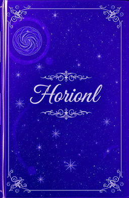 A deep purple holographic book cover featuring a starry night sky with glitters and sparkles resembling distant stars from the universe
