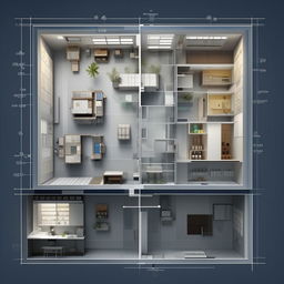 An architectural blueprint for a small clinic that includes a consulting room, a procedure room, a reception area divided across two rooms and a pharmacy.