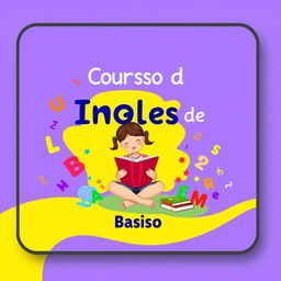 A creative slide cover design featuring the text 'Curso de Inglés Básico'