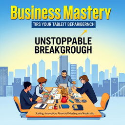 A visually striking book cover for 'Business Mastery - Unstoppable Breakthrough