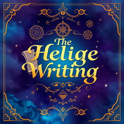 A visually captivating book cover design for a title that translates to 'The Helige Writing'