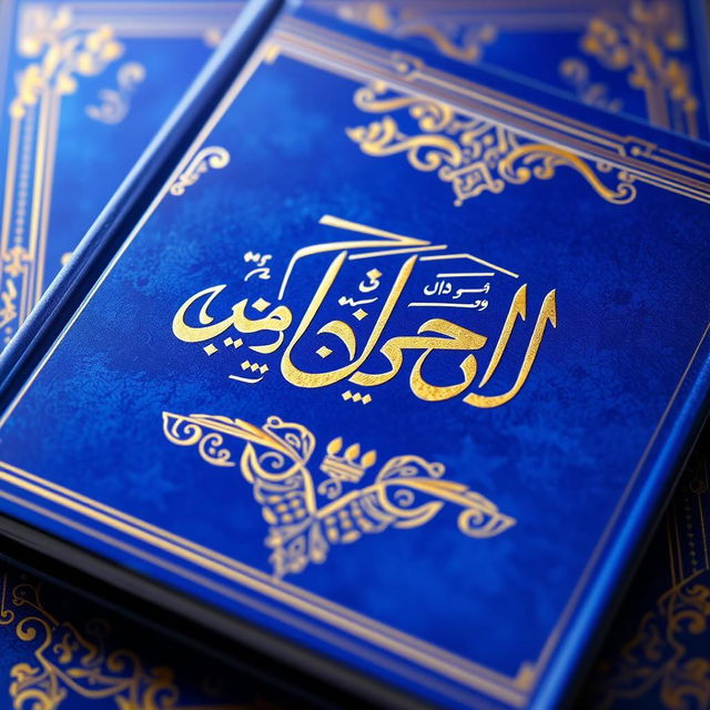 A stunning book cover featuring beautiful Arabic calligraphy in the style of the 'Hillegy' script, prominently displaying the title in elegant and intricate letters