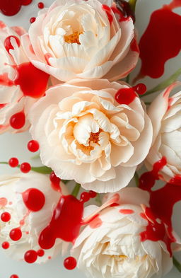 A stunning arrangement of white peonies submerged in clear water, creating a serene yet striking contrast