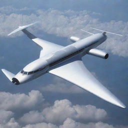 A futuristic airplane with four engines, designed for 30 years in the future.