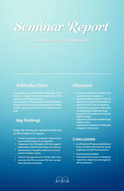 A detailed seminar report display layout, featuring an elegant and professional design