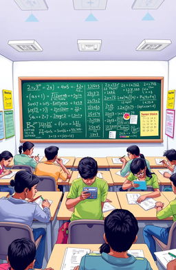 An engaging illustration demonstrating speed mathematics techniques for IIT (Indian Institutes of Technology) entrance preparation