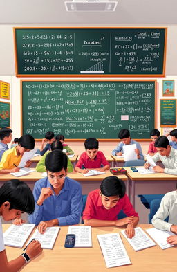 An engaging illustration demonstrating speed mathematics techniques for IIT (Indian Institutes of Technology) entrance preparation