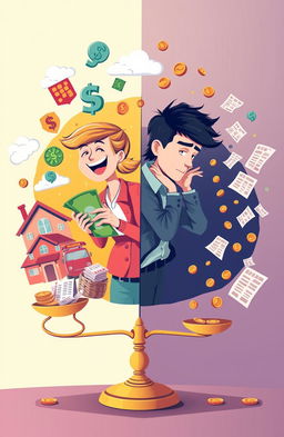 A visually appealing and thought-provoking illustration that represents the complex relationship between psychology and money