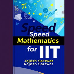 A modern and eye-catching book cover design for 'Speed Mathematics for IIT' by Rajesh Sarswat