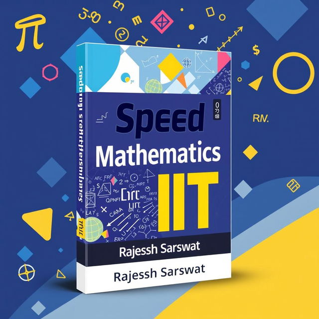 A modern and eye-catching book cover design for 'Speed Mathematics for IIT' by Rajesh Sarswat