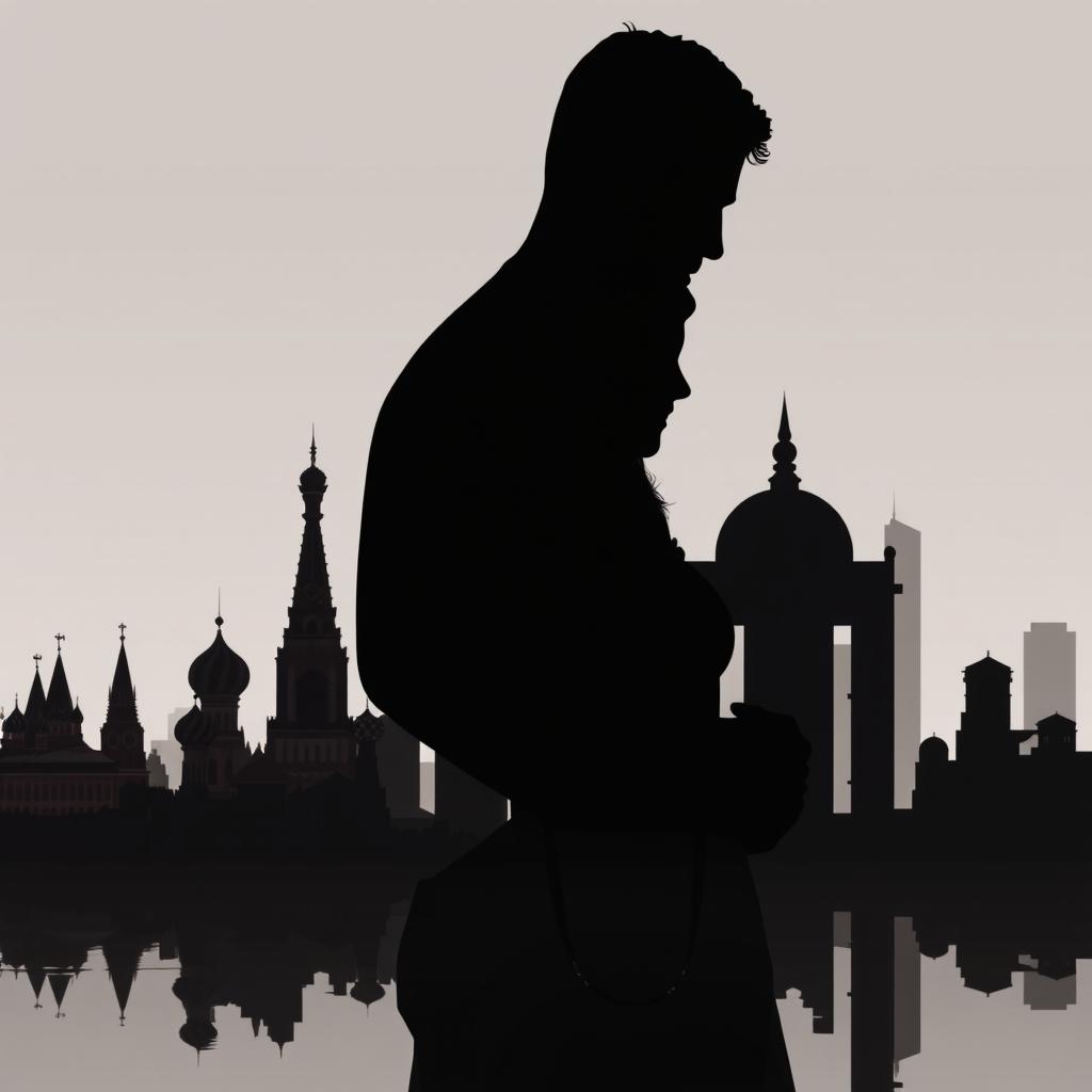 A dark, shadowed silhouette of a man and woman standing closely together, with the man protectively holding the woman