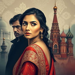 An Indian woman in traditional attire, beautifully detailed, gazing over her shoulder with an expression of intrigue
