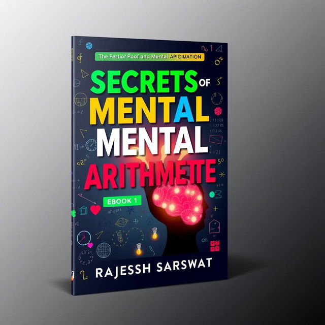 A striking ebook cover for 'Secrets of Mental Arithmetic: Book 1 Addition' by Rajesh Sarswat