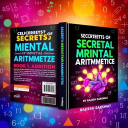 A striking ebook cover for 'Secrets of Mental Arithmetic: Book 1 Addition' by Rajesh Sarswat