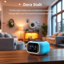 The 'Dora Sound' is a compact and modern smart speaker designed to transform your home into a truly connected space