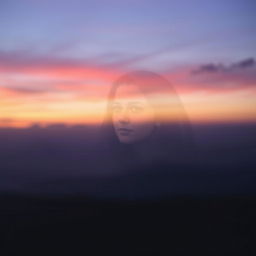 A stunning twilight scene where the horizon is adorned with a soft blend of colors like deep purples, blues, and oranges