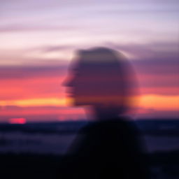 A stunning twilight scene where the horizon is adorned with a soft blend of colors like deep purples, blues, and oranges