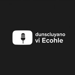 Logo design for a YouTube channel titled 'Подслушано в школе' (Heard in School) in a minimalist style, avoiding bright colors