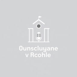 Logo design for a YouTube channel titled 'Подслушано в школе' (Heard in School) in a minimalist style, avoiding bright colors
