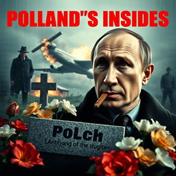 A high quality realistic movie poster featuring Vladimir Putin prominently in the foreground, smoking a cigar with a serious demeanor