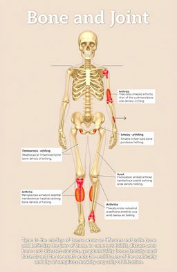 A detailed anatomical illustration showcasing various bone and joint diseases