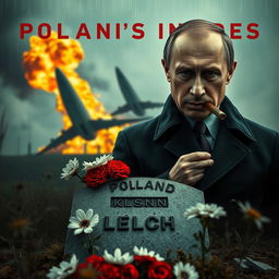 A high quality realistic movie poster featuring Vladimir Putin prominently in the foreground, smoking a cigar with a serious demeanor