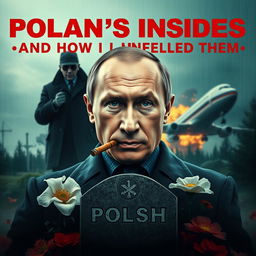 A high quality realistic movie poster showcasing Vladimir Putin in the foreground, smoking a cigar with a confident and intense expression