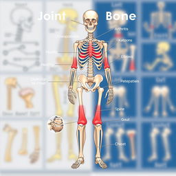 An educational illustration depicting joint and bone diseases