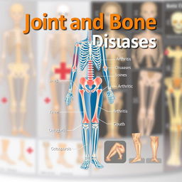 An educational illustration depicting joint and bone diseases