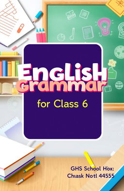 A creative and engaging book cover design for an English grammar textbook aimed at class 6 students