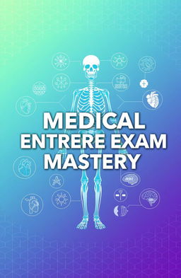 A visually engaging cover design for a medical entrance examination preparation book