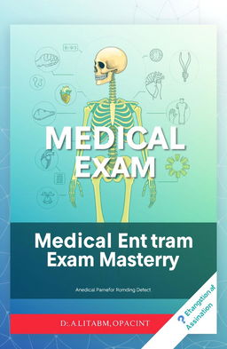 A visually engaging cover design for a medical entrance examination preparation book