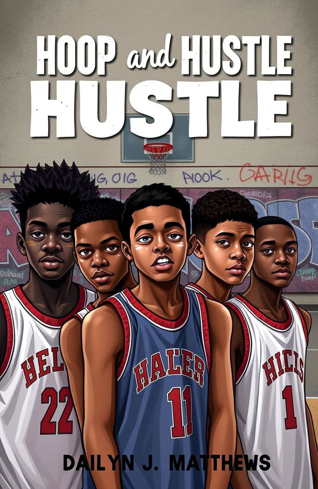 A book cover design for 'Hoop and Hustle' by Dailyn J