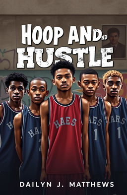 A book cover design for 'Hoop and Hustle' by Dailyn J