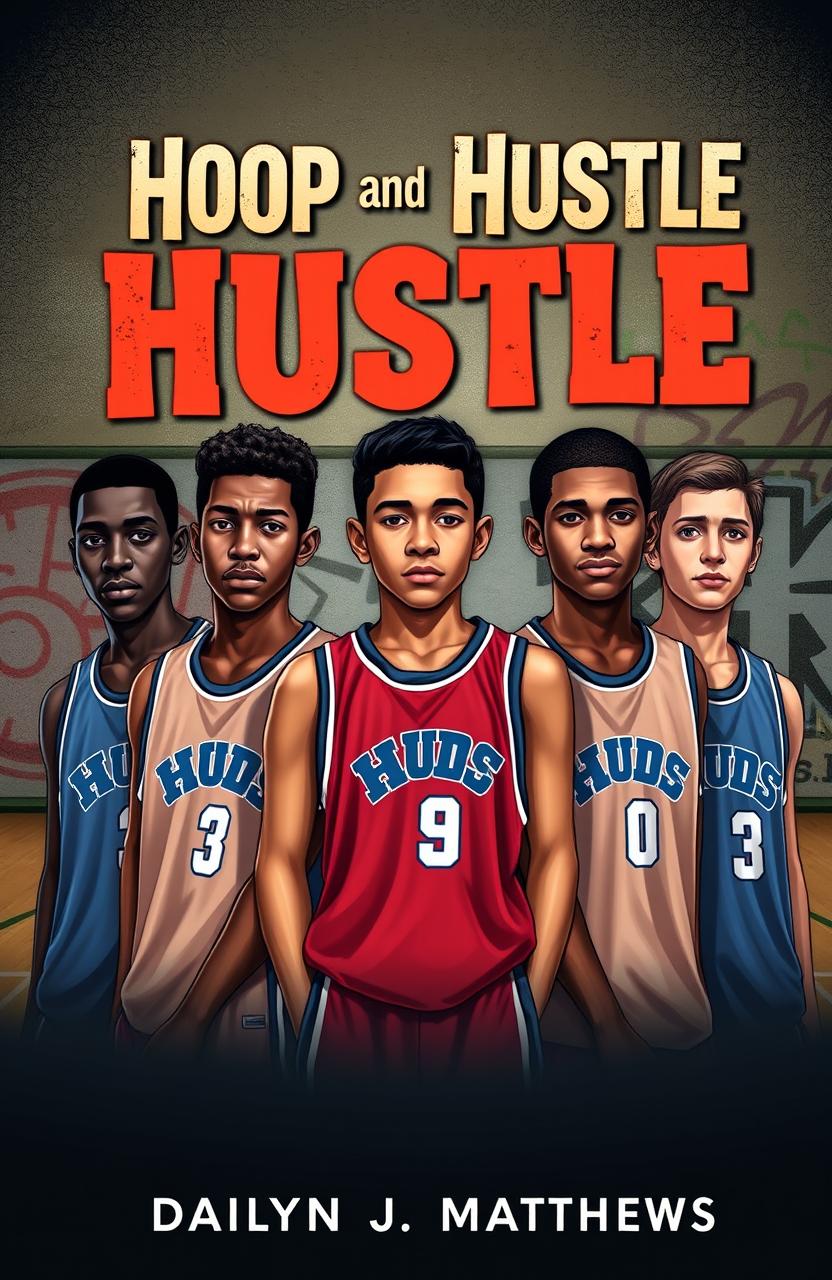 A book cover design for 'Hoop and Hustle' by Dailyn J