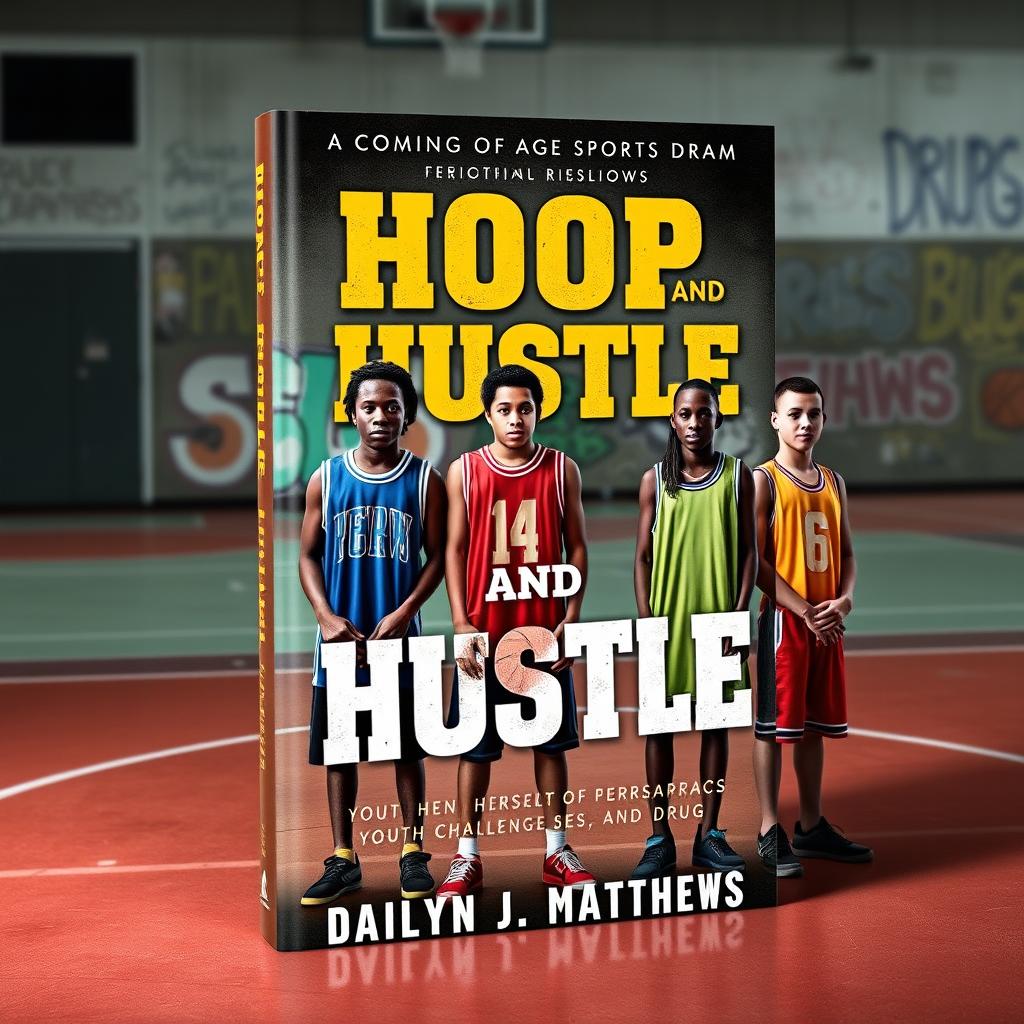 A compelling book cover design for 'Hoop and Hustle' by Dailyn J