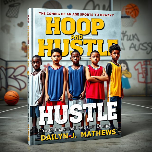 A compelling book cover design for 'Hoop and Hustle' by Dailyn J