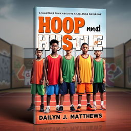 A compelling book cover design for 'Hoop and Hustle' by Dailyn J