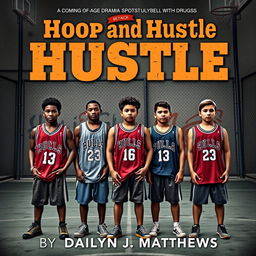 An evocative book cover for 'Hoop and Hustle' by Dailyn J