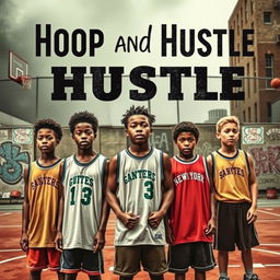 An evocative book cover for 'Hoop and Hustle' by Dailyn J