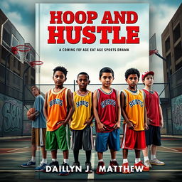 A captivating book cover for 'Hoop and Hustle' by Dailyn J