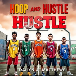 A captivating book cover for 'Hoop and Hustle' by Dailyn J