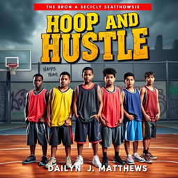 A captivating book cover for 'Hoop and Hustle' by Dailyn J