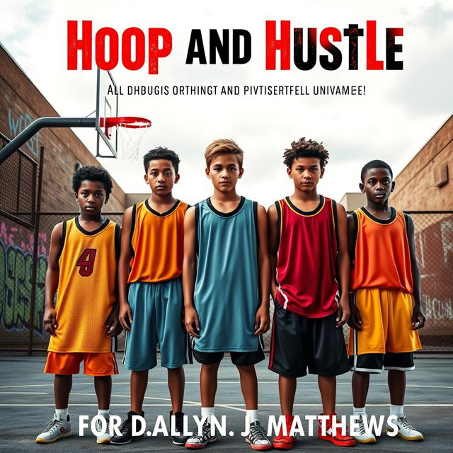 A captivating book cover for 'Hoop and Hustle' by Dailyn J