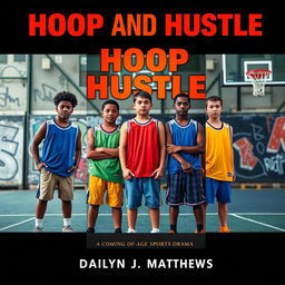 An impactful book cover for 'Hoop and Hustle' by Dailyn J