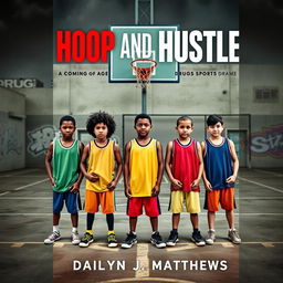 A striking book cover design for 'Hoop and Hustle' by Dailyn J