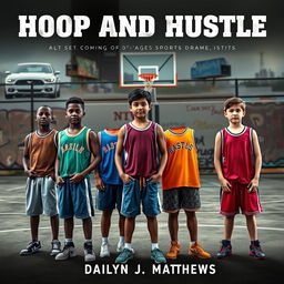 A striking book cover design for 'Hoop and Hustle' by Dailyn J