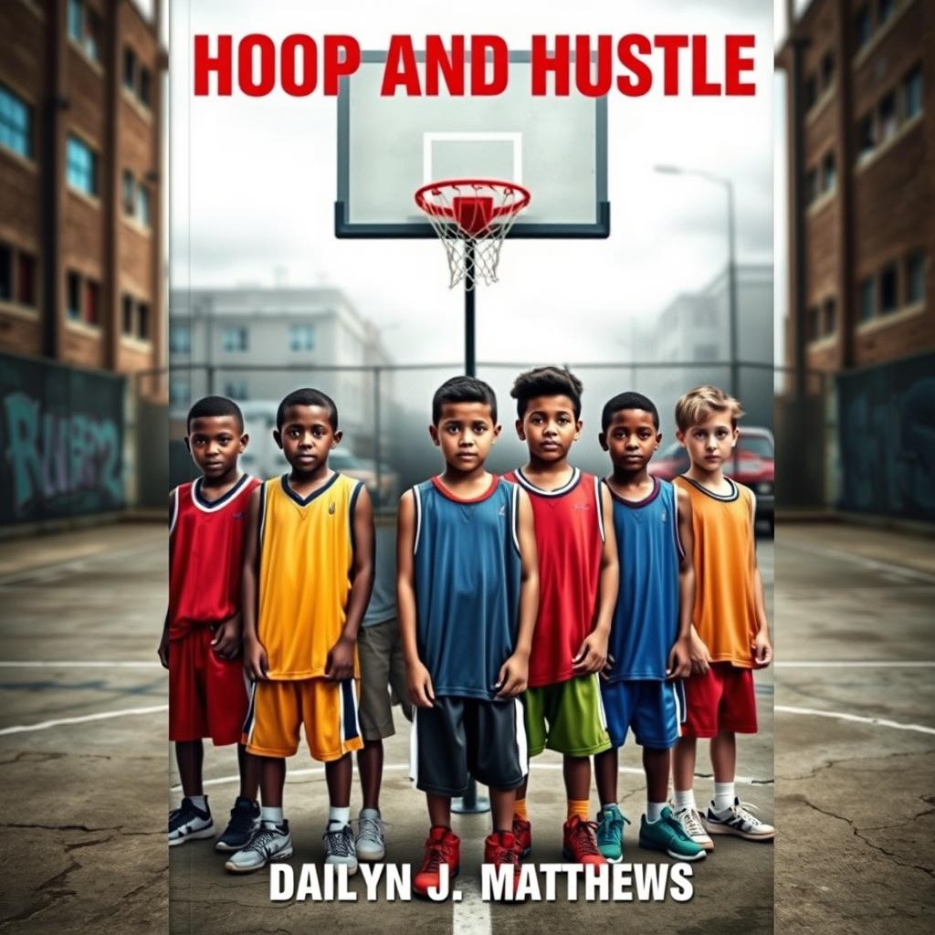 A striking book cover design for 'Hoop and Hustle' by Dailyn J