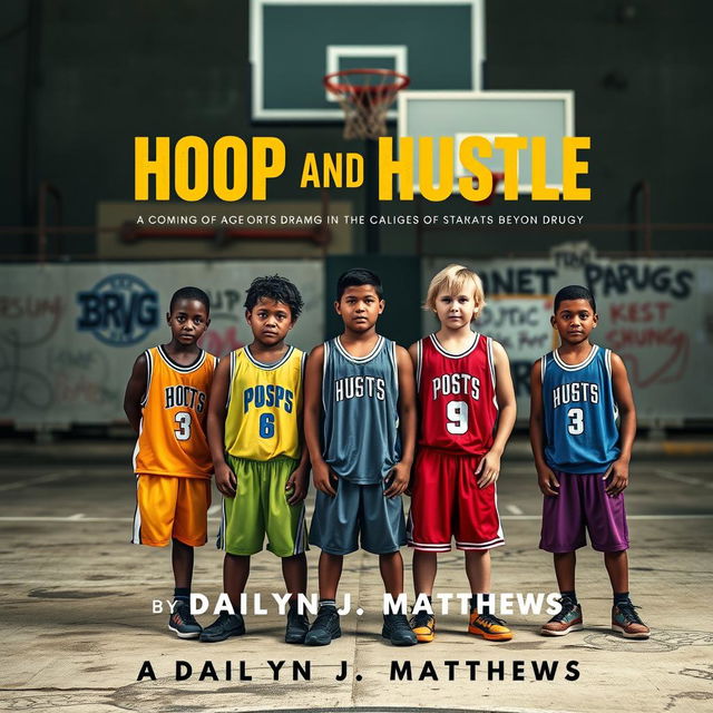 A striking book cover design for 'Hoop and Hustle' by Dailyn J