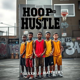 A compelling book cover design for 'Hoop and Hustle' by Dailyn J